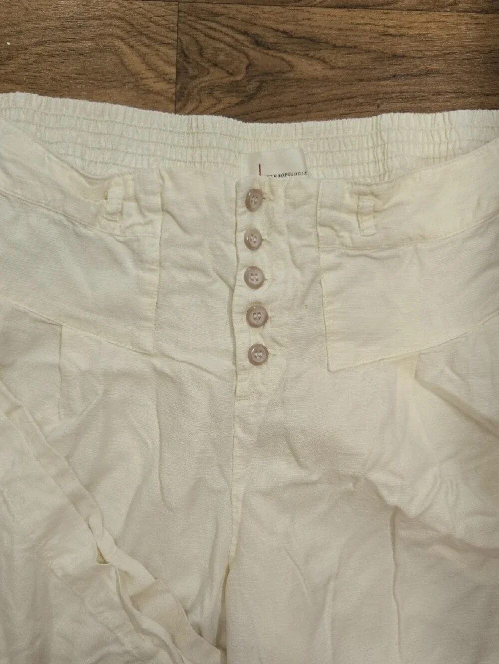 Women’s White High-Waist Button-Front Shorts